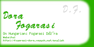 dora fogarasi business card